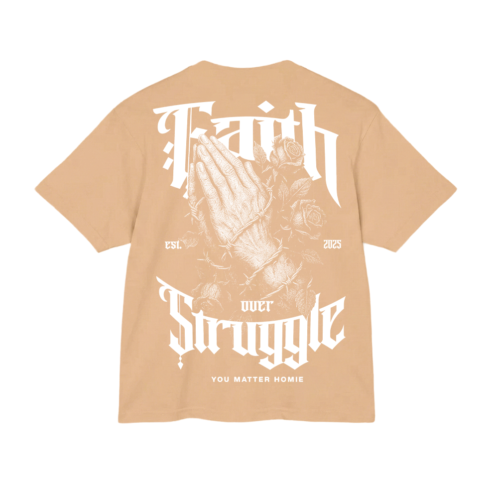 Faith Over Struggle Tee Khaki