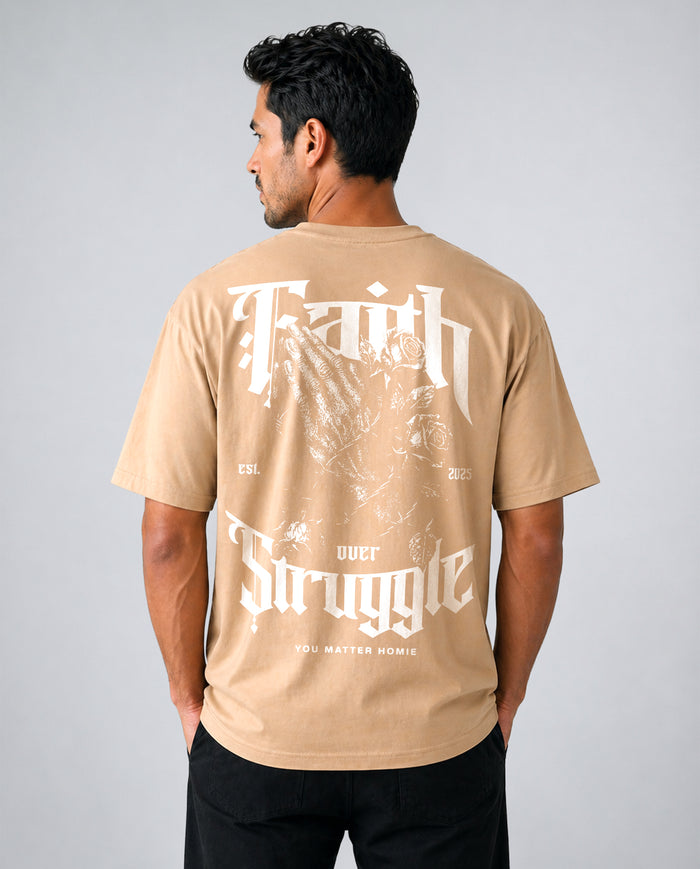 Faith Over Struggle Tee Khaki